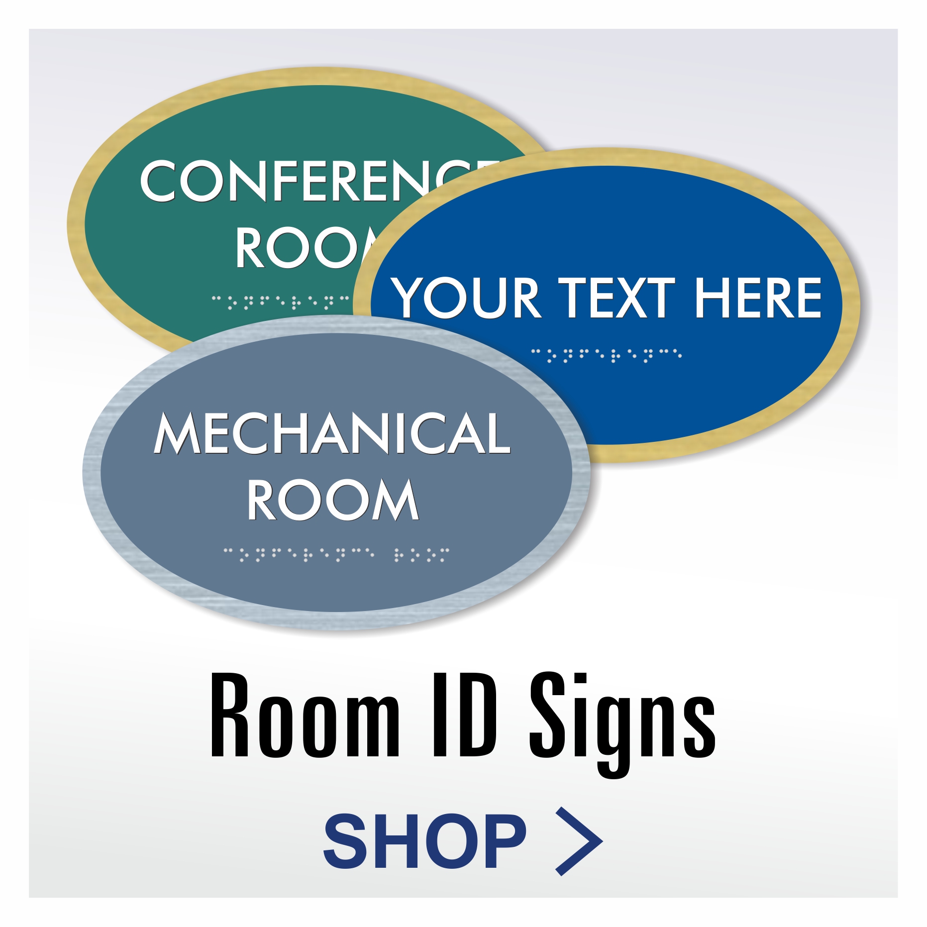 Room ID Elliptical oval sign series for ADA compliance 